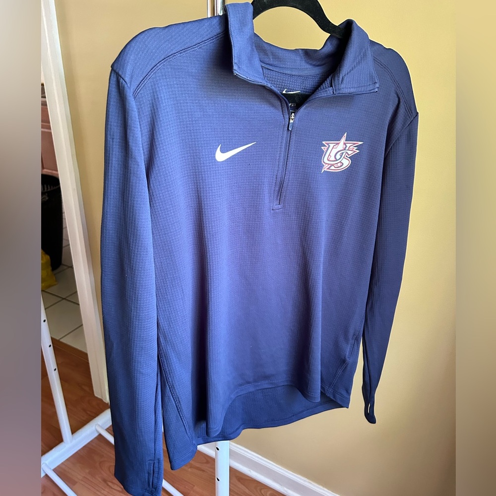USA baseball navy pullover quarter zip